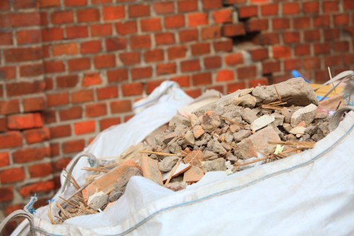 Construction site with builders waste containers in Shortlands